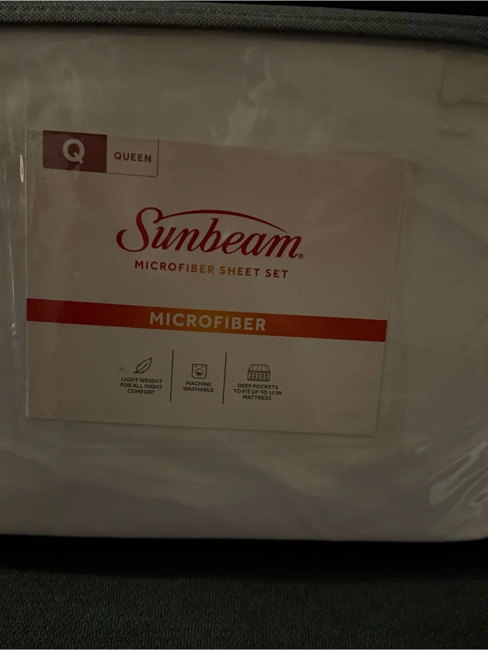BRAND NEW NEVER USED Sunbeam Microfiber Sheet Set (4) - White